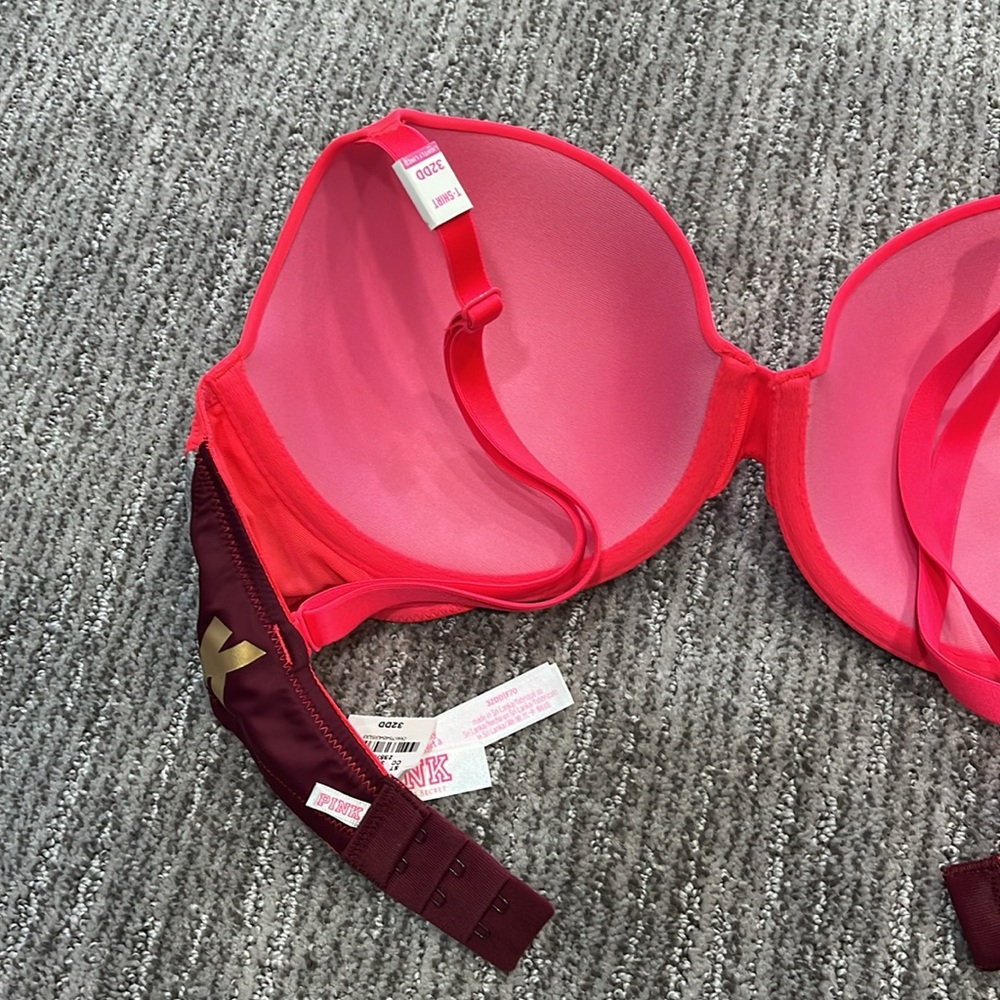 Pink Victorias Secret Wear Everywhere T Shirt Bras - LOT OF 3 - 32DD - Picture 5 of 16